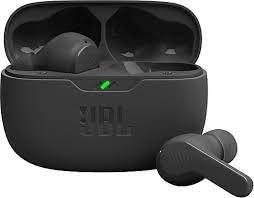 JBL Auriculares inalámbricos Wave BEAM True, 32 horas de duración de la batería, resistentes a salpicaduras y polvo, con soporte MCXC gratis (negro)