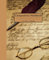 Parchment Paper Themed Cover Composition Notebook: whith gold pen and spectacles embellishments