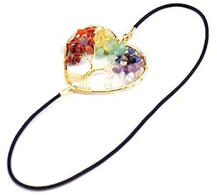 LJFEA Chakra Lesezeichen Lebensbaum Bookmark Elastisches Baum des Lebens Buchzeichen Handgefertigt Buch Zubehör für Abitur Studenten Geschenk (Herzform Lebensbaum)