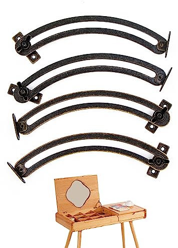 Klappenbeschlag Klappenstütze Scharniere Schrank Klappscharnier - 4 Stück Gebogene Verstellbare Unterstützung Klappenhalter für Küchenschränke, Schränken, Küchentür, Spielzeugkiste, Tatami