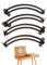 Bisagra Soporte Tapa Batientes Armario - 4 Piezas Soportes de Puerta de de Gabinete Curvados Ajustables Vintage, Amortiguadores apto para Armarios, Alacenas, Cajas de Madera, Tatamis, Tapas