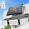 Luces Solares LED Exterior Jardin,224LED/4Modos Focos LED Exterior Solares,3 Cabezas 300°Luz Solar Exterior Jardin,IP65 Telecontrol Farolas Solares Exterior Foco Solar Exterior,Luces Solares Exterior