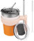 ARRKYOER Travel Tumbler with Handle and Lid Straw, 10oz Insulated Cup Coffee Mug, Stainless Steel Vacuum Reusable Thermos for Water,Iced Tea or Coffee,Coral