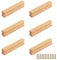 GOIEHIR Möbelgriffe Holz, 6 Stück Schrankgriffe Mit Schrauben, Lochabstand 96 mm, Massiv Griffe für Küchenschränke, Möbel, Schubladen, Holzfarbe