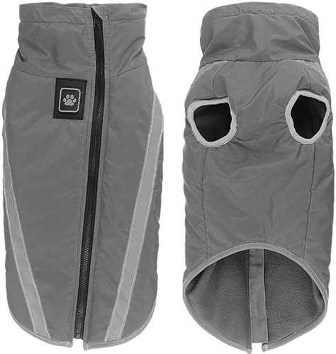 Idepet Wasserdichter Hundemantel Winter Warme Jacke, Winddichte Haustierkleidung Hundejacke Outfit für kleine mittelgroße Hunde mit Geschirrloch XL-6XL