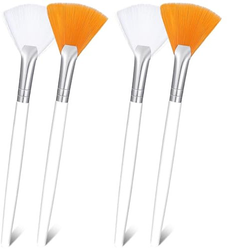 ZKSXOA 4 Pcs Face Mask Brush, Face Mask Applicator Brush Soft Facial Fan Brush for Mud Mask Cream