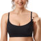 MOMANDA Women's Ribbed Nursing Bras Seamless Bralettes Maternity Wirefree Sports Breastfeeding Bra Black 2 L