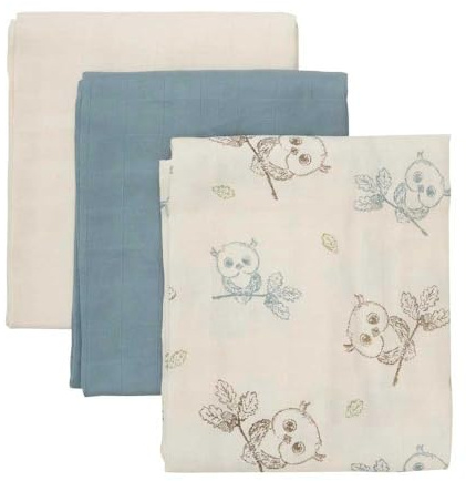 Pippi 3er Pack Unisex Baby Stoffwindel/Spucktuch/Mullwindel 70x71