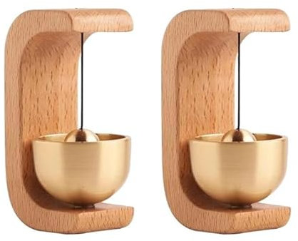 Murman Campanello per Ingresso [2 Pezzi] Campanello Magnetico in | Campanello in Legno Fatto a Mano con Campanello in | Negozio Campanello in Legno per la Decorazione Apertura della Porta