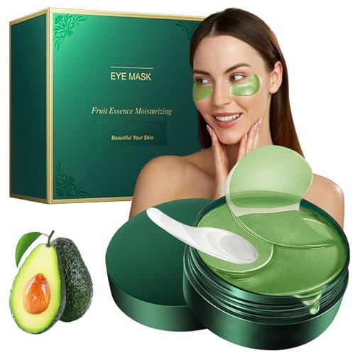 Augenpads 60 PCS Augenpads Gegen Augenringe Avocado Essenz Eye Patch Hydrogel Eye Pads Gegen Augenpads Wiederverwendbar Augenringe Entfernen Feuchtigkeit Spendende Augenmaske