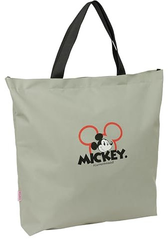 safta MICKEY MOOD Einkaufstasche für Damen, Shopping-Tasche, bequem und vielseitig, Qualität und Widerstandsfähigkeit, 50 x 10 x 45 cm, Grau, grau, Estándar, Casual