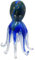 SIGNES GRIMALT Blauer Tintenfisch, Briefbeschwerer und Dekofigur aus mundgeblasenem Glas, Höhe 17 cm