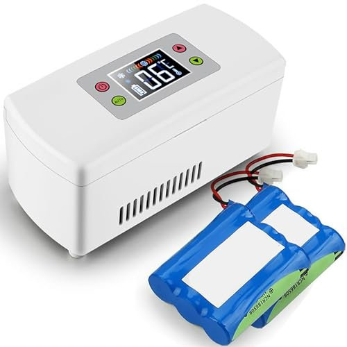 Pfjyc Nevera Medicamentos Portatil para Refrigerador de Diabetes Nevera Insulina Viaje, Mini Refrigerador para Medicamentos de 2-8 ℃ Nevera Portatil Insulina (Size : Lithium Battery x 2)