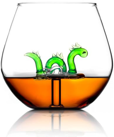 Bar Bespoke Loch Ness Glas - Scotchglas mit Nessie Glasfigur