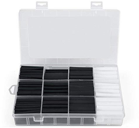 Hztuang 300 Piezas 3: 1 Kit de Tubos TermorretráCtiles con Pegamento Tubo de Pared Doble 2,4/3,2/4,8/6,4/7,9/9,5/12,7 Mm Envoltura de Forrada con Adhesivo