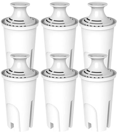 FACHIOO NSF Certified Pitcher Water Filter, Replacement for Brita® Filters, Pitchers, Dispensers, Brita® Classic OB03, Mavea® 107007, 35557, and More (Pack of 6)