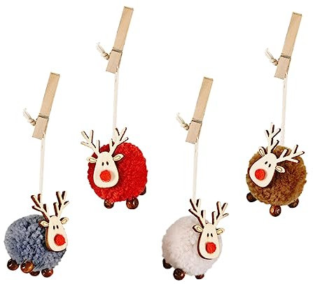 Alipis 4 Stück Filz Kitz Anhänger Für Weihnachten Hängende Ornamente Strumpffüller Weihnachtsbaum Anhänger Weihnachts Hängeanhänger Weihnachtsbaumspitze Aus Holz