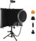 Micfuns Isolation phonique du microphone, réflecteur silencieux pour tout microphone à condensateur, équipement d'enregistrement de studio (3 portes)