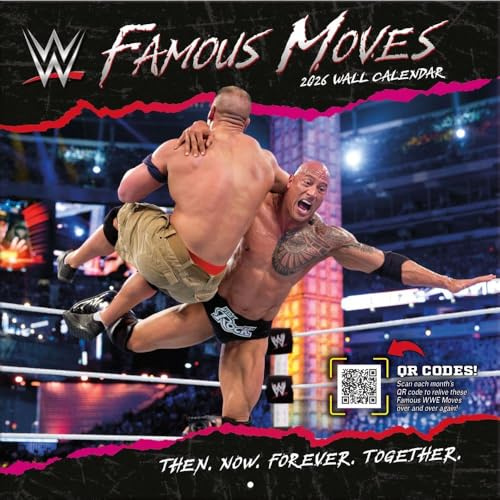 Wwe Famous Moves 2026 12x12 Wall Calendar