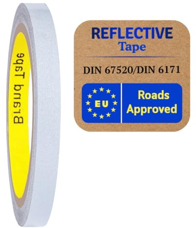 SOLNIT Nastro riflettente, nastro riflettente di sicurezza, impermeabile, realizzato con 3 m 610 C (argento, 5 mm x 10 metri)