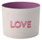 Gift Company Goa, Windlicht, Motiv: Love, weiß/Flieder, H7,5cm, D10cm