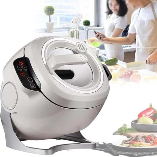 Multi-Function Stir-Fry Machine Cooker,2000W Automatic Cooking Machine,6L Auto Cooking Wok with Smart Touch,Three Speed Adjustable, 360° Automatic Rotation, for Stir Frying, Stewing