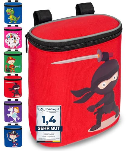 GRINSEZWERGE Kinder Lenkertasche mit Deckel | Laufrad Lenkertasche | Fahrrad Lenker Tasche | Fahrradkorb Fahrradtasche Laufradtasche Lenkerkorb | Zubehör Kinderfahrrad