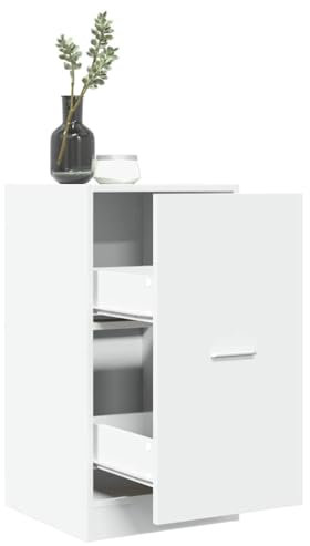 WKIEQACO Apothekerschrank, weiß, 40 x 41 x 77,5 cm, Holzschrank & Aufbewahrungsschränke & Schließfächer