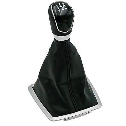 Cakievro Schaltknauf Schaltsack 5 Gang Fit Für Ford Focus 2 MK2 FL C-MAX 2006-2011,Fit Für Ford MK3 MK4 MK7 Galaxy (Schwarz 5s)