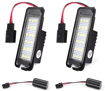 MIKKUPPA LED Kennzeichenbeleuchtung – Plug & Play Nummernschildbeleuchtung | VW Golf 4/5/6/7, Polo 6N2/9N/9N3, EOS, Scirocco, New Beetle, CC; OE 99763162000, 2 Stück