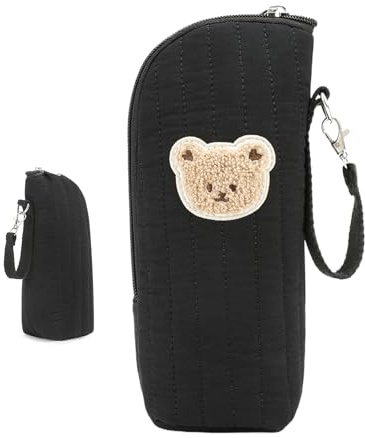 Genérico Flaschentasche – Thermo-Flaschenhalter mit Design | Isoliertasche | Kühltasche für stillende Mütter, Reisen, Aufbewahrung und Transport von Muttermilch, schwarz, siehe die Beschreibung, Siehe