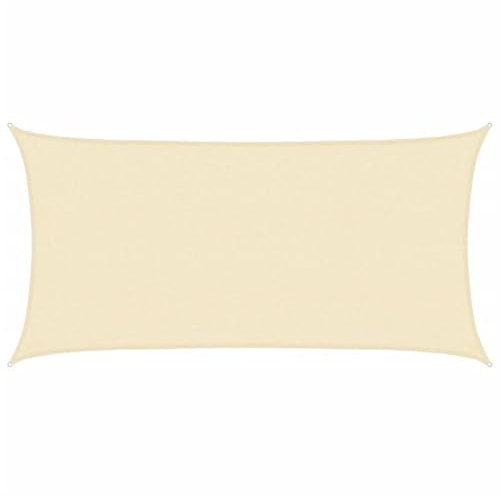 vidaXL Voile d'Ombrage PEHD Rectangulaire 2x4 m Crème Taud Parasol Solaire