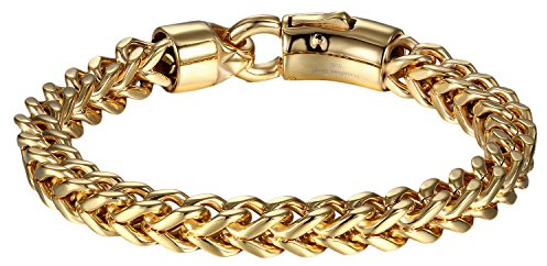 OIDEA Herren Armband Schwer Armkette: Rock Panzerkette Kordelkette Cuban Link aus Edelstahl Charmsarmband Armkette Armschmuck Metallarmband Armreif Schwarz Silber Gold