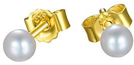 DOOSTI Damen Ohrstecker 333 Gold, Zuchtperle 3,0mm Durchmesser