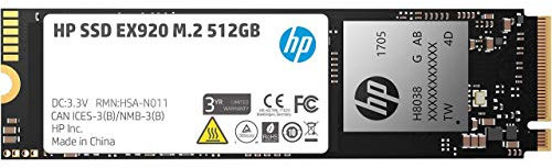 HP EX920 M.2 512GB PCIe 3.0 x4 NVMe 3D TLC NAND Internal Solid State Drive (SSD) 2YY46AA#ABC