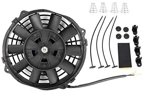 KIMISS 12V Radiator Cooling Fan Slim Radiator Fan 7in Electric Radiator Fan Universal 12 Inch Slim Fan Push Pull 12V Electric Radiator Cooling with Mounting Kit