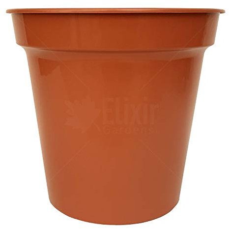 Elixir Gardens Glossy Recycled Plastic Terracotta Plant Pot Various Sizes 3,4,5,6,7,8,10,12.5,15 Various Quantities 1-50 | 8 x 4