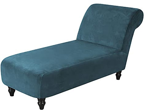 TOPCHANCES Samt Chaiselongue Schonbezüge, Liegesessel Stuhlbezug, Relaxliege Deluxe Stuhlbezüge, Schonbezug Stretch rutschfest (Navy Blau)