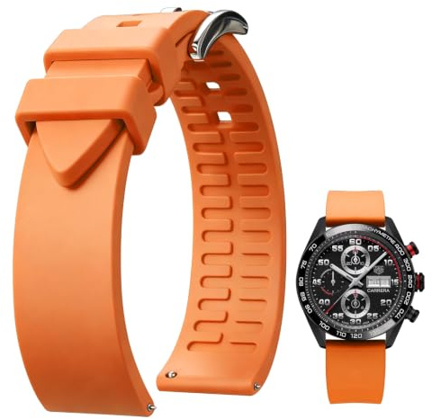 BINLUN Silikon Uhrenarmband Schnellverschluss Fluorkautschuk Uhrenarmbänder 19mm 20mm 21mm 22mm 24mm Gummi Sport Uhrband für Herren Damen Schwarz/Braun/Blau/Rot/Grün/Orange