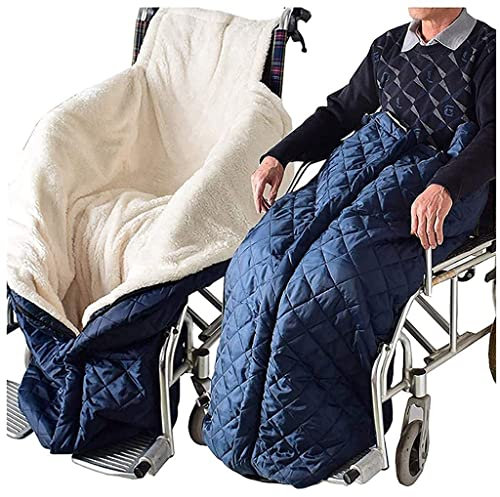 Winter Rollstuhl Warm Sack, Wasserdichter Fleecegefütterter Rollstuhlüberzug Rollstuhldecke Unterkörper Wärmesack Fußsack Beinbezug Für Senioren Und Behinderte