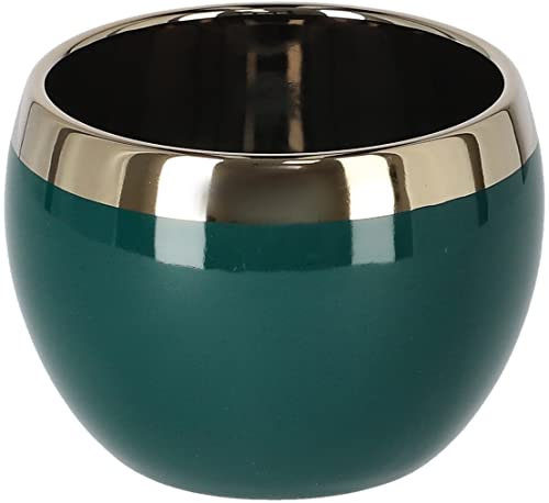 KOTARBAU® Pot de fleurs rond en céramique Vert/doré 100 mm