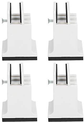 JUMZ Betterhöhungen, 4 Stück Platzsparende Verstellbare Möbelrahmenerhöhungen aus Gummi für Sofas mit Schraubklemme für das Büro (Weiß)