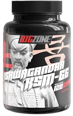 Big Zone Ashwagandha KSM-66® (120 Kapseln) - patentiertes KSM-66® - Vollspektrum -Extrakt mit 5% Withanoliden