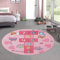 CARPETIA Hüpfkästchen Kinder-Spielteppich mit Herzen Krone & Prinzessinnen Burg in rosa, 200 cm rund