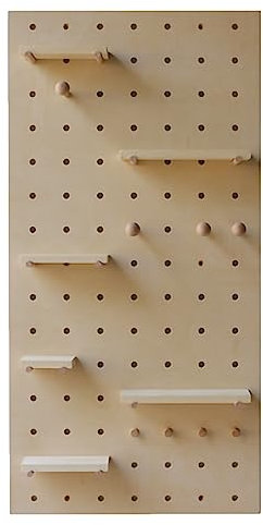 Système de Panneaux perforés en Bois Salle de Bains Panneau Suspendu en Bois Panneau perforé Mural Ensemble de Rangement de Bureau Multifonctionnel Support de Panneau perforé Organ
