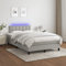 Festnight Polsterbett 120 x 200 cm Bett mit Matratze und LED Bett Komplett Polsterbett mit LED Boxspringbett Bett mit Lattenrost und Matratze Hellgrau-Knöpfe 120 x 200 cm
