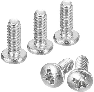 sourcing map #6-32x3/8 Poêle Tête Machine Vis, 304 Inox Acier 18-8 Vis, Phillips Lecteur, Entièrement Fileté, Lumineux Finition, Paquet de 25
