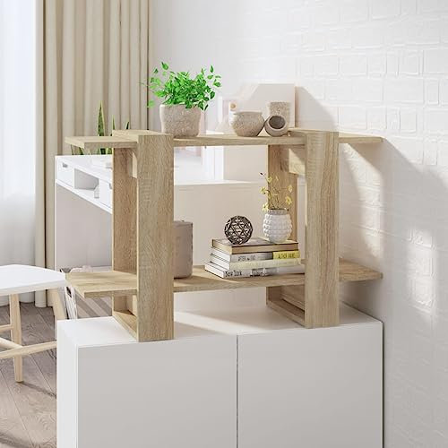 YITHOPI Mehrzweckschrank Sideboard Weinregal Bücherregal/Raumteiler Sonoma-Eiche 80x30x51 cm Geeignet für Schlafzimmer und Wohnzimmer