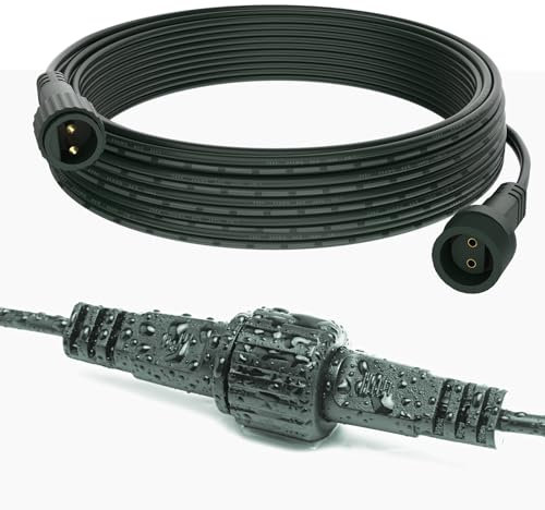 BOLWEO 10M G40 Lichterkette Verlängerung, IP65 Wasserdichte 2 Polig LED Lichterketten Verlängerungskabel Außen für Weihnachtsbeleuchtung Lichtervorhang Eisregen Lichternetz Glühbirnen Lichterkette