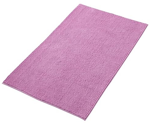 Decomira Tapis de Bain Antidérapant en Chenille | Super Absorbant et Lavable en Machine | pour la Salle de Bain, Douche, Baignoire ou comme Tapis WC | Violet - 70x120 cm